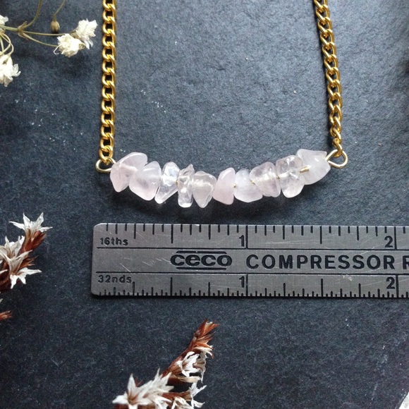 NEW-Rose Quartz Necklace - Picture 4 of 5